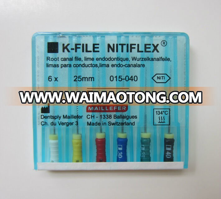 Dentsply Maillefer Root Canal Rotary K-Files Niti Flexible